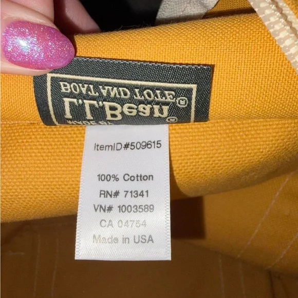 L. L. Bean Rare Color Yellow Canvas Boat and Tote Bag - Picture 8 of 13